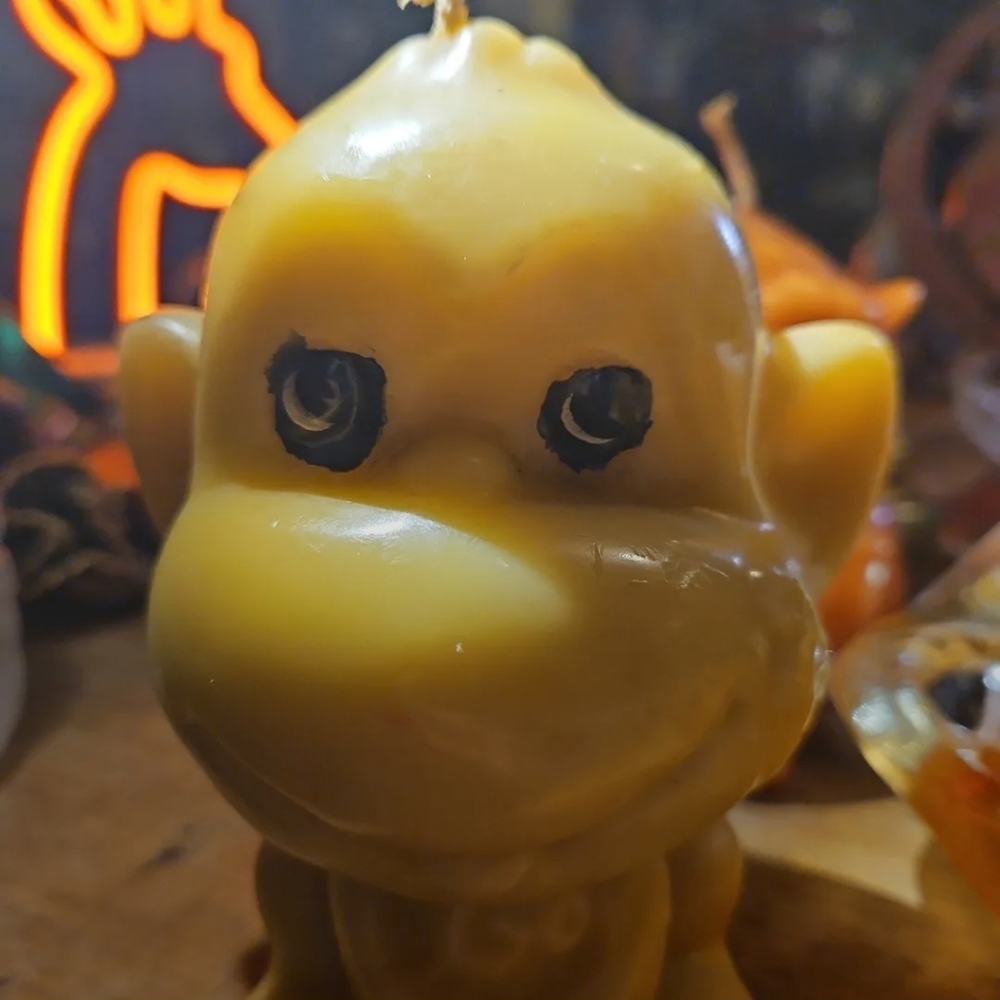 Mid-Century Yellow Monkey Candle